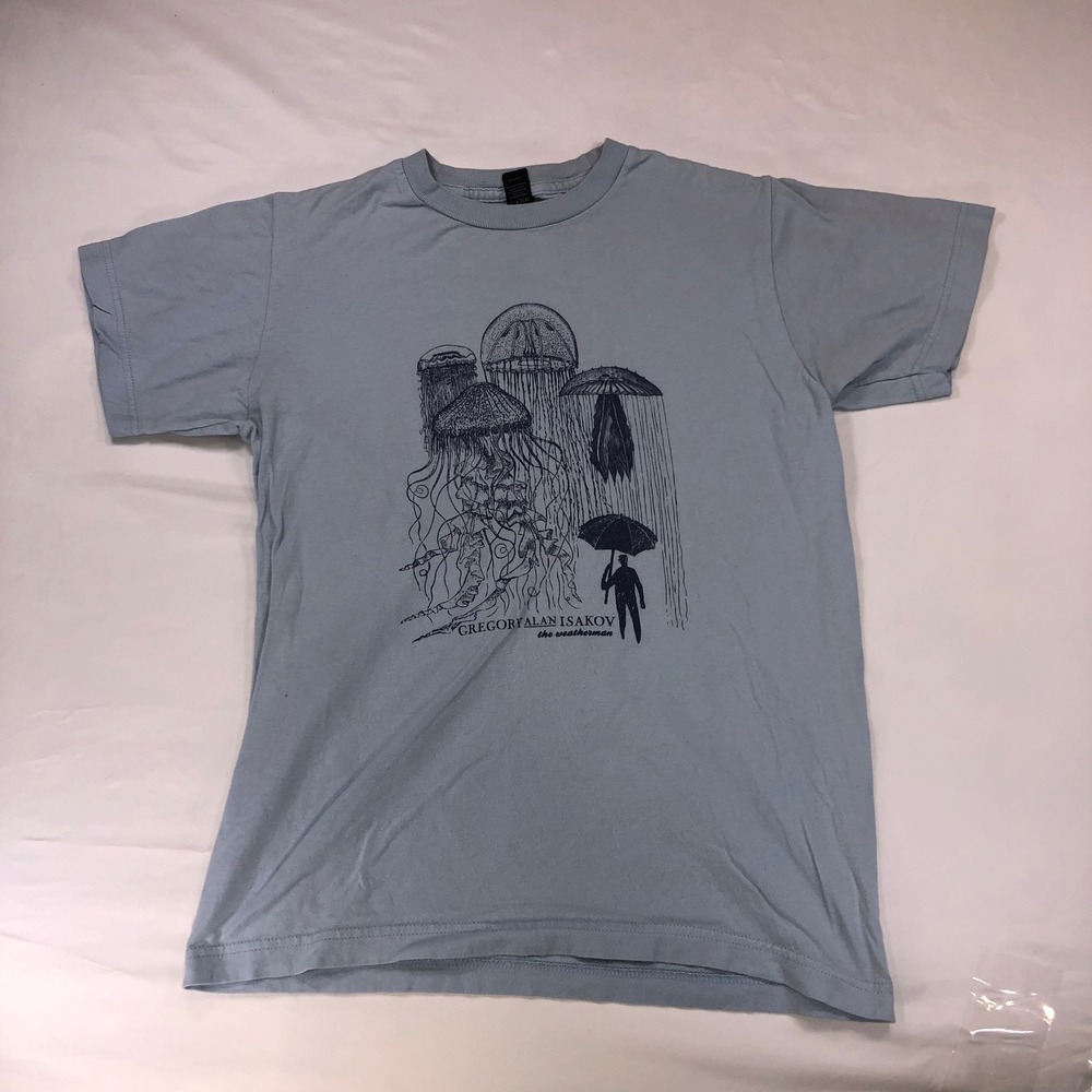 Gregory Alan Isakov The Weatherman Graphic T-Shirt Light Blue Small Concert Tee